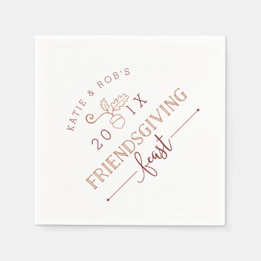 Serviette En Papier Fête de l'Action d'Ami Thanksgiving (Devant)