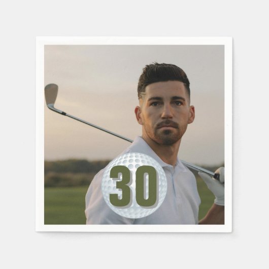Serviette En Papier Fête de l'anniversaire du golfeur (Devant)