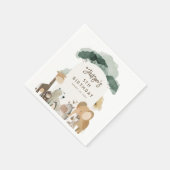 Serviette En Papier Fête de l'aquarelle Animaux Photo Fête d'anniversa (Coin)