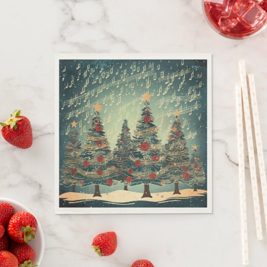 Serviette En Papier Fête de l'arbre de Noël (En situation)