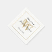 Serviette En Papier Fête de l'engagement Élégant Monogramme Classique (Coin)