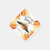 Serviette En Papier Fête de l'Halloween Citrouille de l'aquarelle effr (Coin)