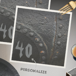 Serviette En Papier Fête de l'homme de style industriel en métal noir