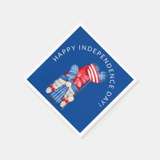 Serviette En Papier Fête de l'Indépendance 4 juillet Gnome bleu (Coin)