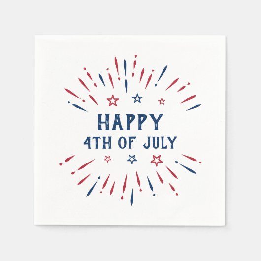 Serviette En Papier Fête de l'Indépendance 4 Juillet Patriotique Améri (Devant)