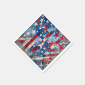 Serviette En Papier Fête de l'indépendance patriotique rouge, blanc et (Coin)