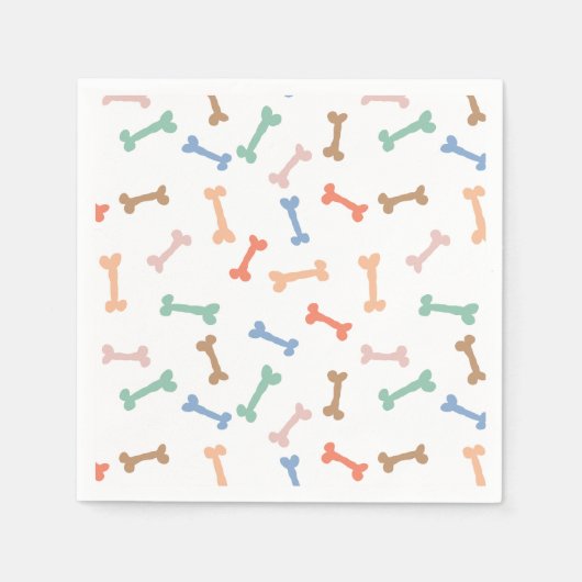 Serviette En Papier Fête de l'os de chien coloré (Devant)