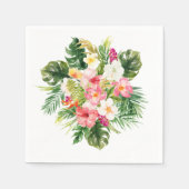 Serviette En Papier Fête de Luau d'été Fleurs Tropicales (Devant)