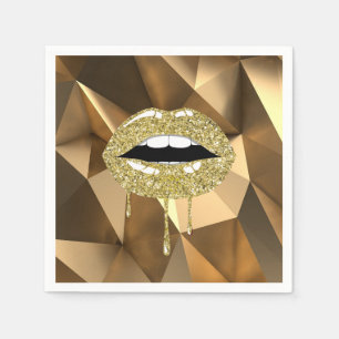 Serviette En Papier Fête de Luxe Glam Paillettes Gouttes qui Coulent L