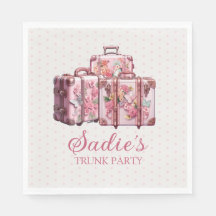 Fête de malle universitaire Valises vintage roses
