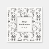 Serviette En Papier Fête de mariage amusante, fantaisiste, tendance et (Devant)