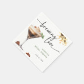 Serviette En Papier Fête de Mariage Aquarelle Martini Espresso (Coin)