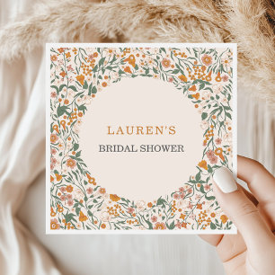 Serviette En Papier Fête de Mariage aux Fleurs Sauvages