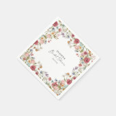 Serviette En Papier Fête de mariage avec des fleurs sauvages (Coin)
