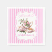 Serviette En Papier Fête de mariage avec du thé floral rose pâle (Devant)