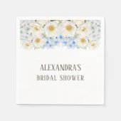 Serviette En Papier Fête de mariage avec hydrangeas bleus et fleurs bl (Devant)