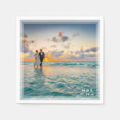 Serviette En Papier Fête de mariage avec mariée et mariée élégante mod (Devant)