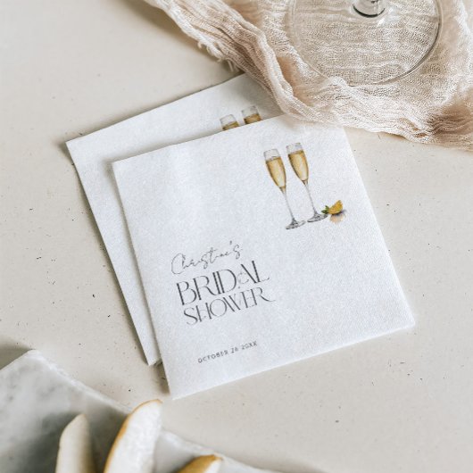 Serviette En Papier Fête de mariage avec pétillance de champagne