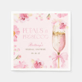 Serviette En Papier Fête de mariage avec Prosecco et pétales roses (Devant)