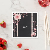 Serviette En Papier Fête de Mariage Bambou Rose Fleur de Cerisier Saku (En situation)