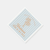 Serviette En Papier Fête de mariage Blue Palm Spring Pastel Plage (Coin)