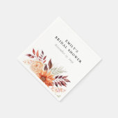 Serviette En Papier Fête de mariage bohème florale d'automne (Coin)