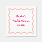 Serviette En Papier Fête de Mariage Bordure Ondulée Fantaisiste Manusc (Devant)