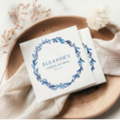 Serviette En Papier Fête de mariage botanique à l'encre bleue indigo p