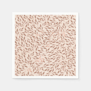 Serviette En Papier Fête de mariage Botanique Glam Rustique aux feuill