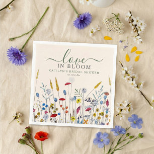 Serviette En Papier Fête de mariage champ de fleurs sauvages Amour en