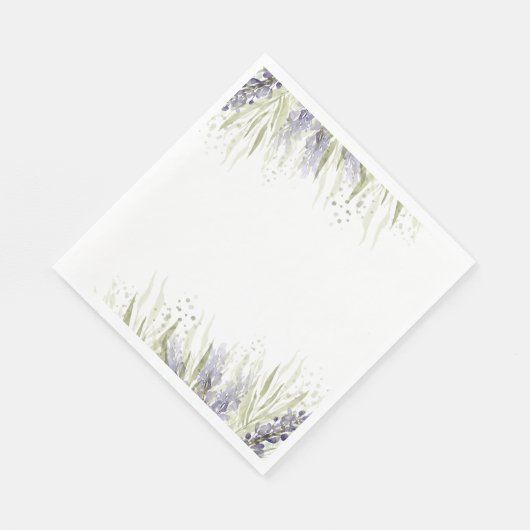 Serviette En Papier Fête de mariage champêtre au lavande et sauge (Coin)