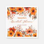 Serviette En Papier Fête de mariage champêtre automnal aux tons orange (Devant)