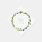 Serviette En Papier Fête de mariage champêtre aux fleurs sauvages (Coin)