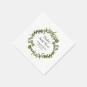 Serviette En Papier Fête de mariage champêtre avec eucalyptus (Coin)