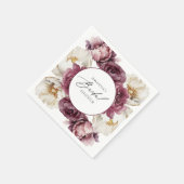 Serviette En Papier Fête de mariage champêtre avec fleurs abondantes (Coin)