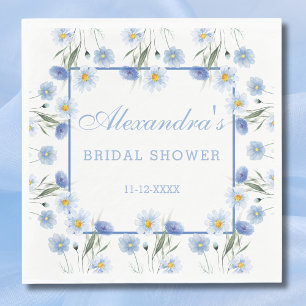 Serviette En Papier Fête de mariage champêtre bohème fleur bleue sauva