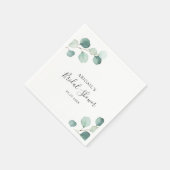 Serviette En Papier Fête de mariage champêtre élégante avec eucalyptus (Coin)