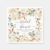 Serviette En Papier Fête de mariage champêtre fleuri personnalisée (Devant)