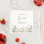 Serviette En Papier Fête de Mariage Champêtre Fleurie d'Été (En situation)