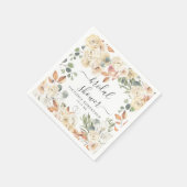 Serviette En Papier Fête de mariage champêtre fleurie personnalisée (Coin)