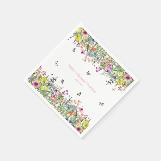 Serviette En Papier Fête de mariage champêtre Fleurs sauvages d'été &  (Coin)