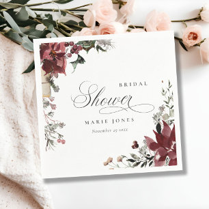 Serviette En Papier Fête de mariage champêtre hivernal sombre et chale