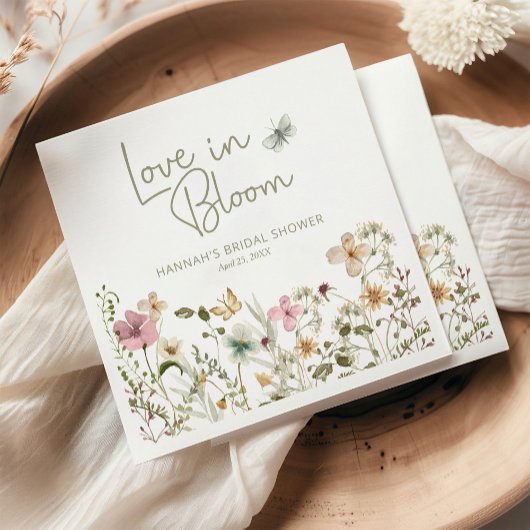 Serviette En Papier Fête de mariage champêtre Love in Bloom