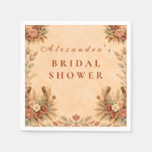 Serviette En Papier Fête de mariage champêtre occidental floral (Devant)