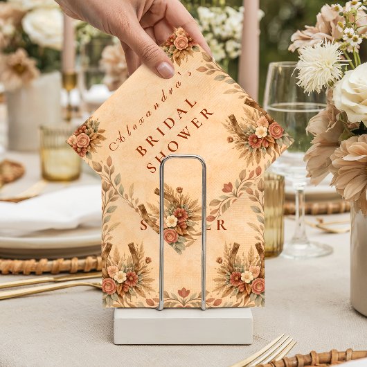 Serviette En Papier Fête de mariage champêtre occidental floral