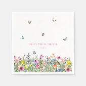 Serviette En Papier Fête de mariage champêtre papillons et fleurs  (Devant)