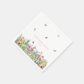 Serviette En Papier Fête de mariage champêtre papillons et fleurs  (Coin)