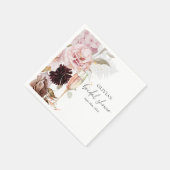Serviette En Papier Fête de mariage champêtre rose (Coin)