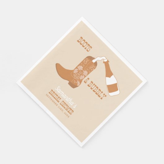 Serviette En Papier Fête de mariage champêtre rustique avec des bottes (Coin)