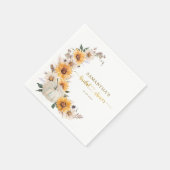Serviette En Papier Fête de mariage champêtre Tournesols Citrouilles (Coin)